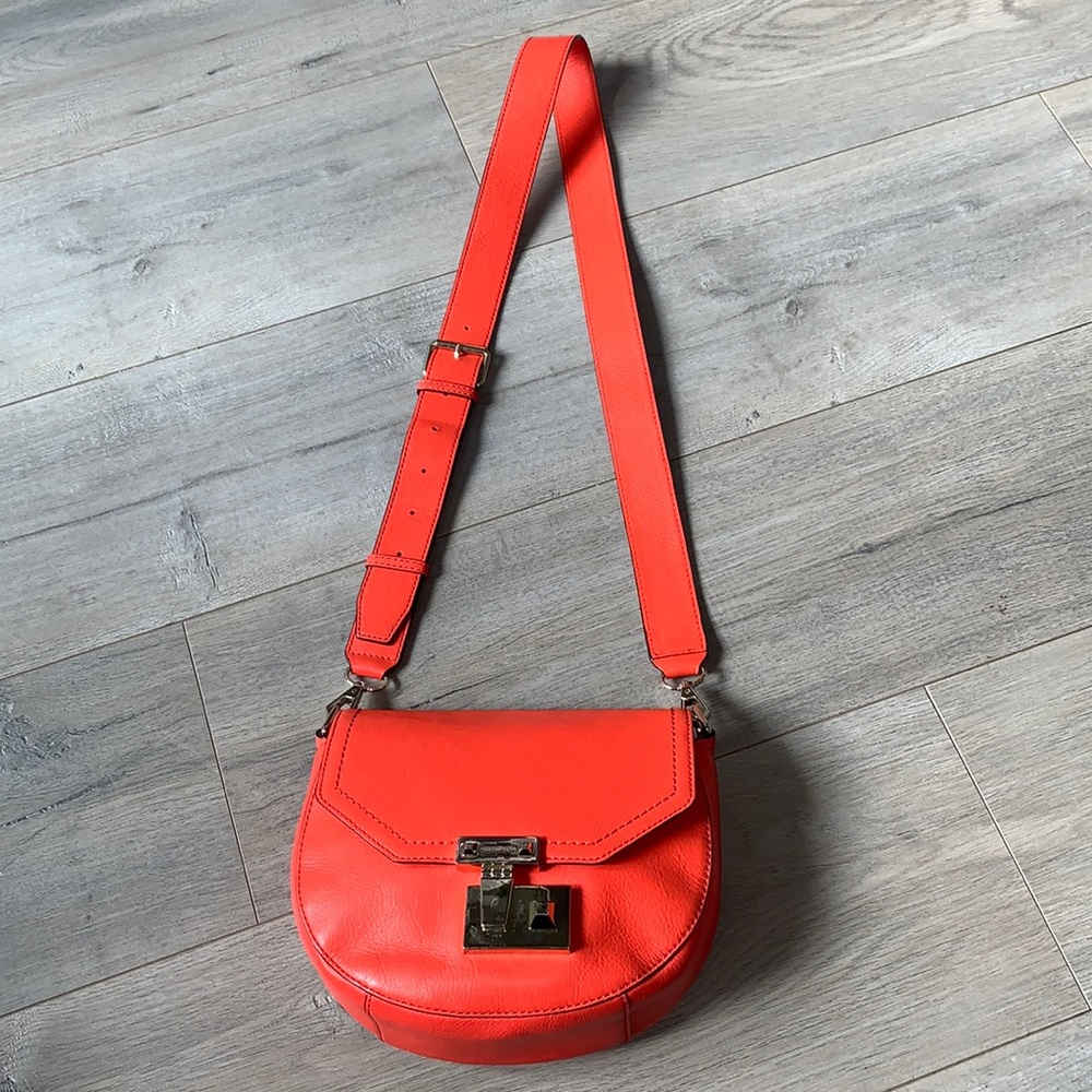 Rebecca Minkoff Coral Orange Saddle Crossbody Bag